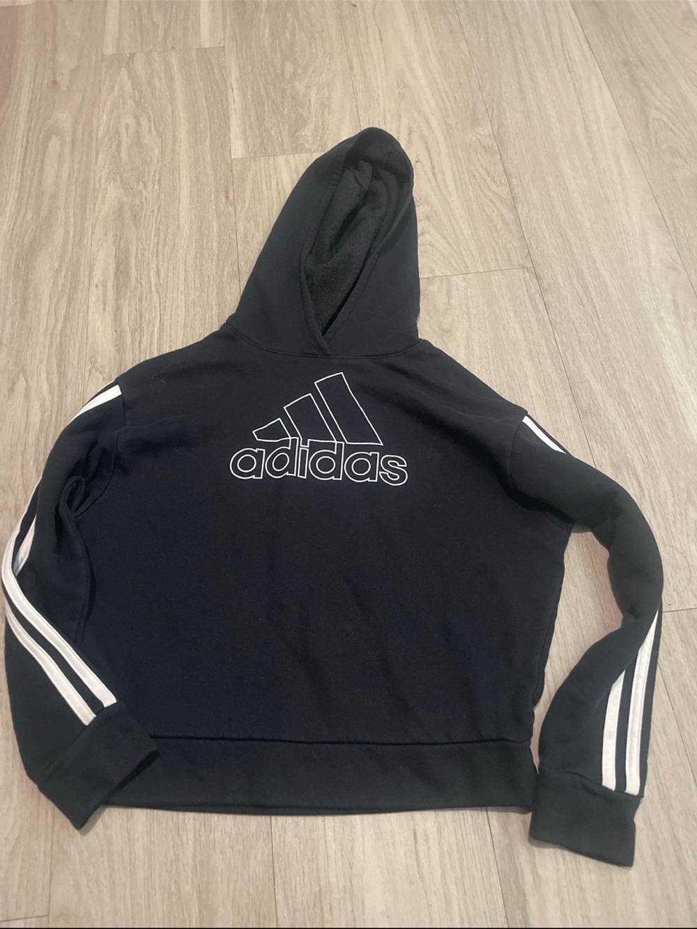 adidas Black Hoodie with White Logo
